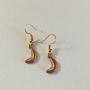 Handmade banana dangle earrings